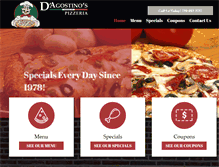 Tablet Screenshot of dagostinospizzeria.com